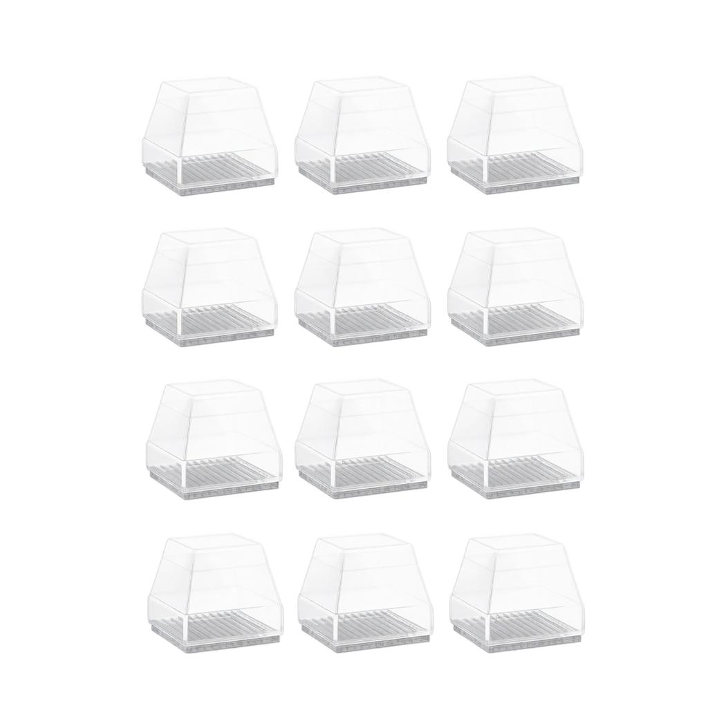 12pc Silicone Chair Leg Caps Furniture Floor Protectors Square Non-Slip Covers for Table and Chair Legs Durable Flexible Fit