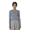 PUMA Slim Fit Round Neck Pullover Short Long Sleeve T-Shirt Women tops Gray 633246-89