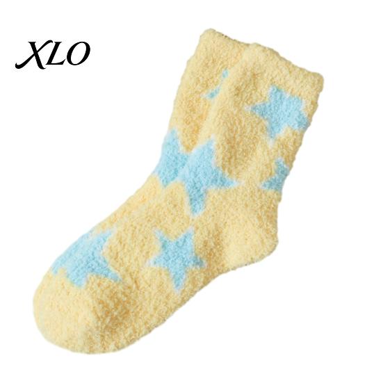Thickened Fluffy Winter House Socks Coral Fleece for Women, Soft Thermal Crew with Non-Binding Extra Loose Ankle Top, Fuzzy Sleep Cute Prints
