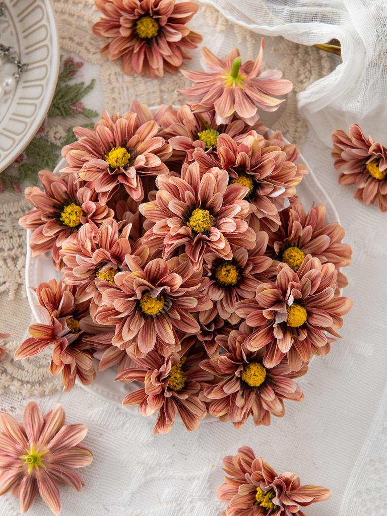 10/20PCS Small Daisy Artificial Flowers Home Room Table Decor Wreaths Wedding Bridal Accessories Clearance Headwear Brooch Gifts
