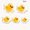 5Pcs Cute Duck Swimming Water Toys For Children Soft Rubber Float Squeeze Sound Squeaky Bathing Toy For Baby Bath Toys