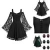 Atemberaubendes Vintage Mittelalter-Partykleid für Damen mit großem Schwingrock, perfekt für Cosplay und Halloween