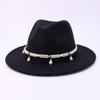 New European and American women's big-brimmed top hat British retro accessories jazz hat men's woolen felt hat sun hat
