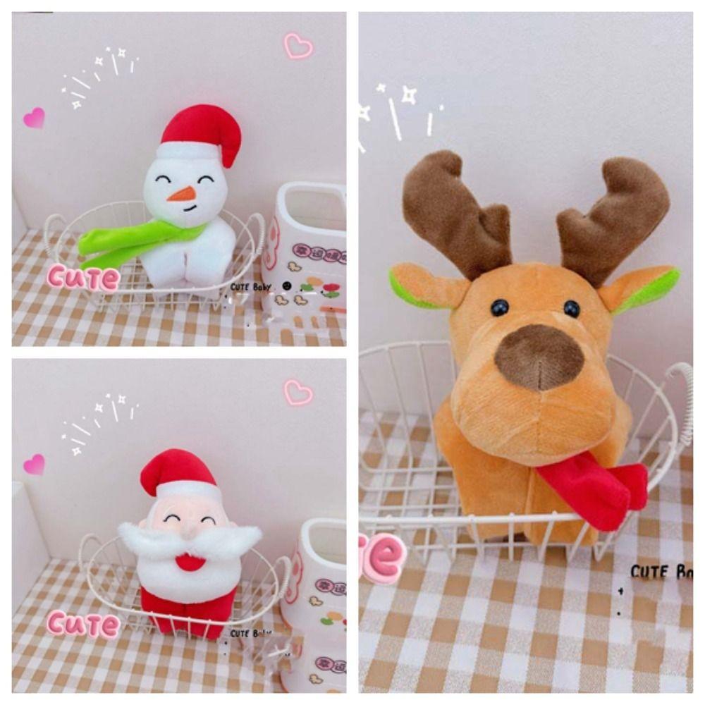 With Clap Circle Snowman Bracelet Plush Toy Santa Claus Elk Deer Doll Bracelet  Ornaments