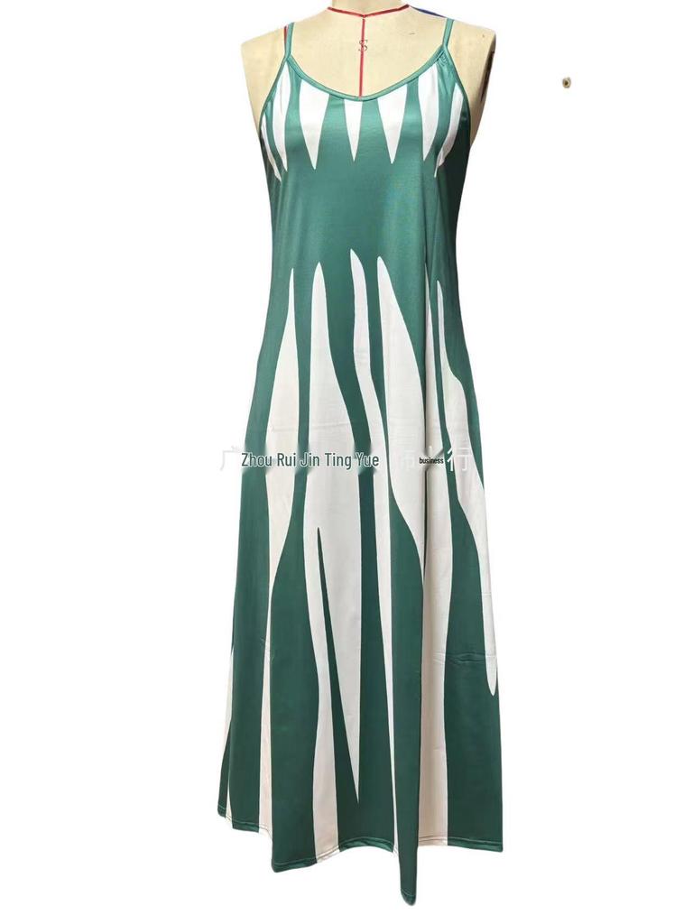 2023 Women's Summer Cross-Border Fashion Loose Color Block Camisole Dress