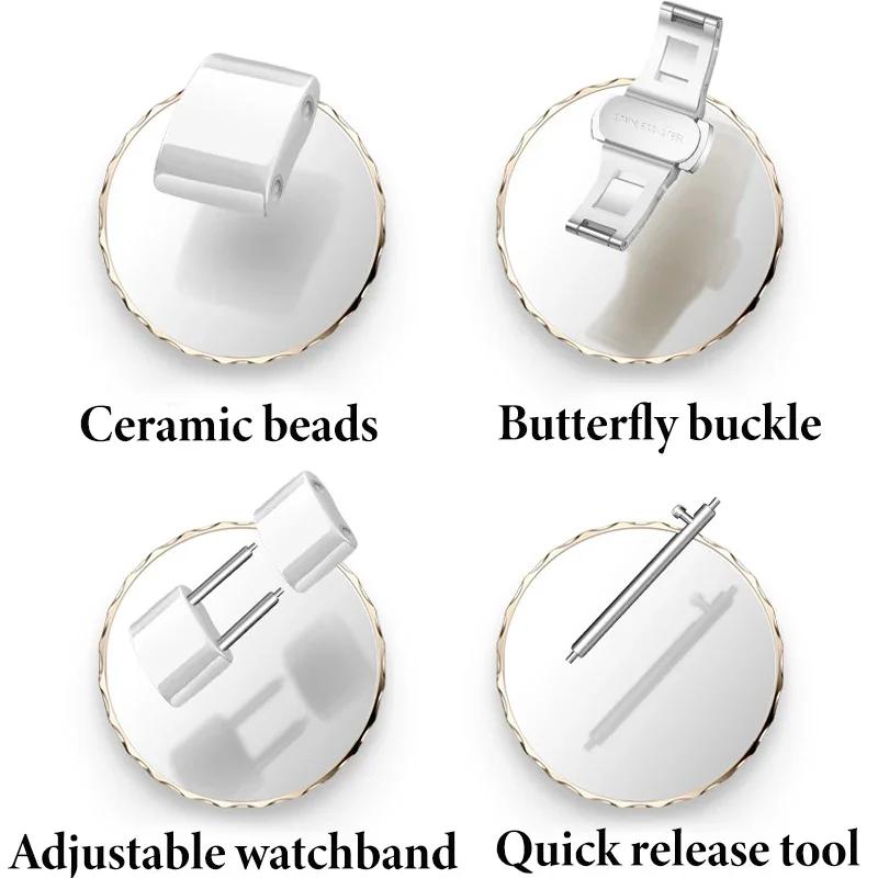 18mm Ceramiczno-Metalowy Pasek Do Huawei Watch GT5 Pro 42mm GT6-5 41mm Damska Luksusowa Bransoletka Opaska Na Nadgarstek Do Huawei Watch GT6-5-4 41mm