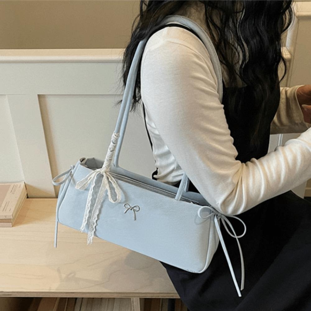 

High Quality Casual Drawstring Shoulder Bag Trendy Lightweight Handbag Black Color Large Capacity Tote Bag