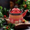 European Style Enamel Tea Kettle Enamel Ancient Bell Pot Exquisite Tea Pot  Outdoor