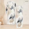 Women Plus Size Two Piece Set Abstract Printed Long Sleeve Open Front Cardigan Sleeveless Bodycon Dress