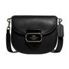 Morgan 20 Snap Closure Removable Shoulder Strap Pebble Leather Saddle Bag Women Shoulder Bag Black CG470-QBM2