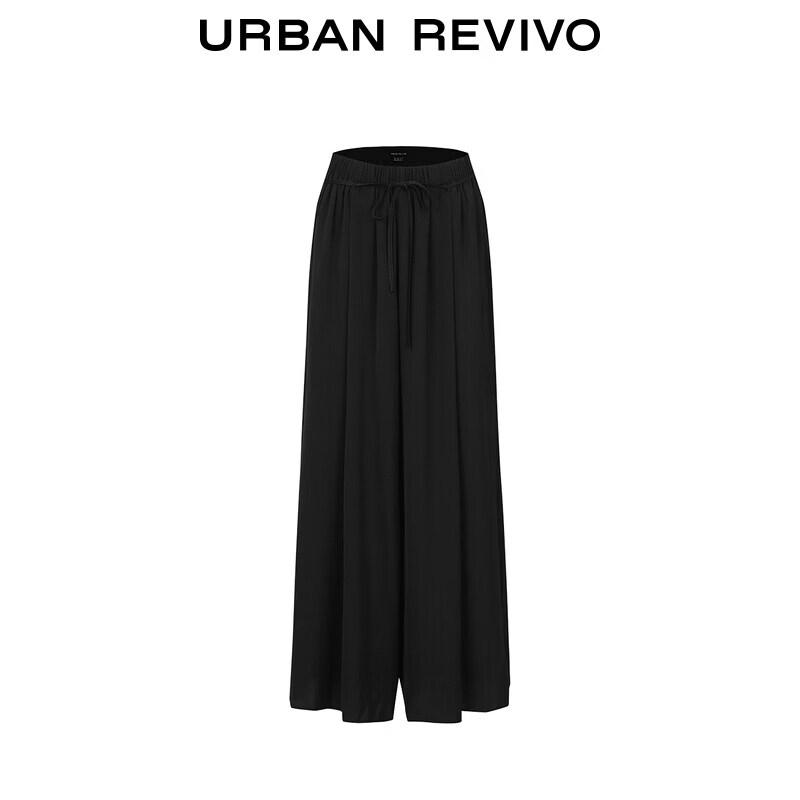 UR 2026 Spring Women's Versatile Tie-Waist Wide-Leg Trousers