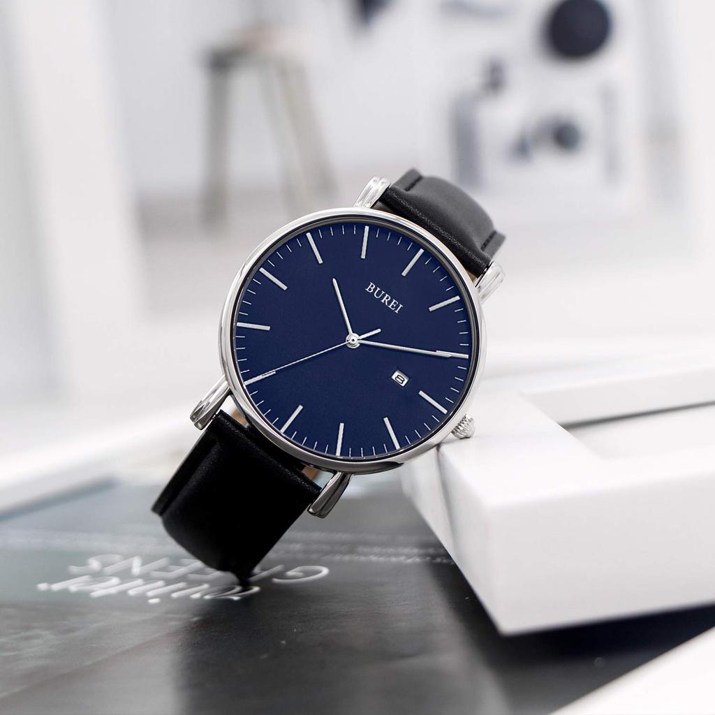 BUREI Men's Waterproof Analog Business Milanese Mesh Belt Stylish Date Wristwatch 16
