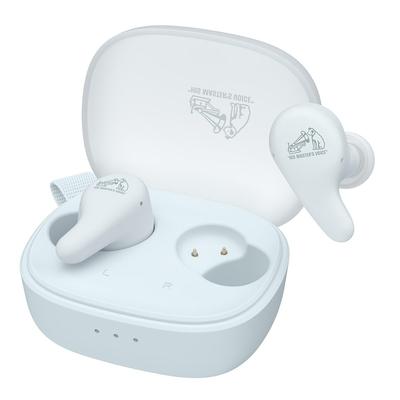 JVC Kenwood Victor Trådløse Bluetooth 26 Timer Støjreduktion med Sheer Ice Blue HA-A22T-A Øretelefoner, Ver. 5.4, Spilletid, Annullering, Mikrofon, Kompakt,