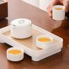Chinese Style Portable Travel Ceramic Tea Set Outdoor Camping Dry Brew Tea Table Kung Fu Teapot Teacup Portable Bag Gift Box