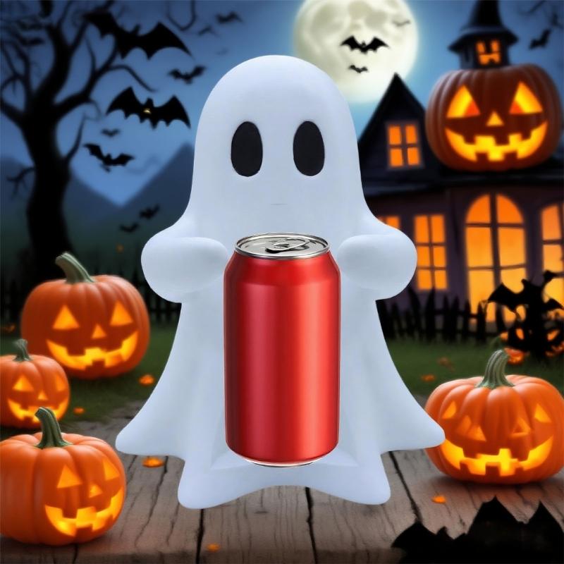 Cartoon Ghostly Themed Statue Beverages Drink Can Stand Organizers Decorative Accent For Halloween Parties Desks Tables