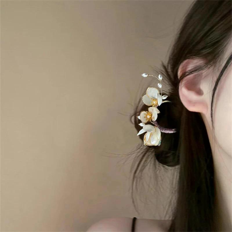 1 Pezzo Fermacapelli a U per Feste Accessori per Capelli Elegante Retrò Fiore di Magnolia Lega Fermaglio per Capelli Perfetto per Capelli Ricci o Lisci