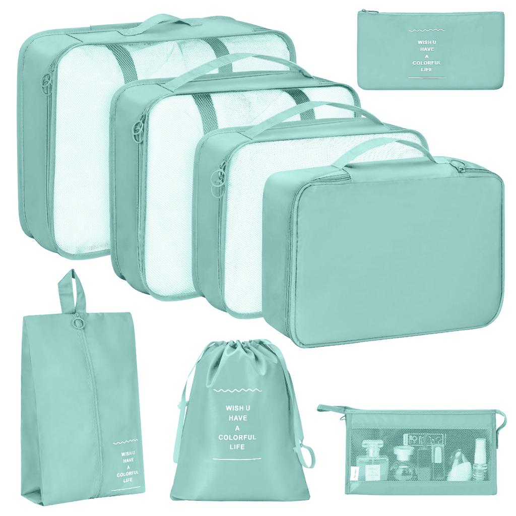 8 Pcs/Set Travel Organizer Storage Bags Suitcase Packing Cubes Set Cases Portable Luggage Clothes Shoe Tidy Pouch Folding.-zmt