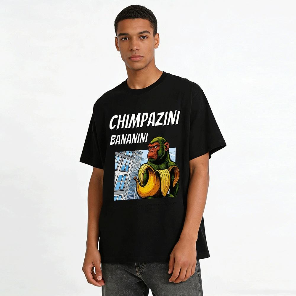 Chimpazini Bananini Funny Print Tee Urban Trendy Casual Top Pure cotton T-shirt