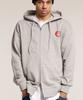 Cream Soda Lab Human Highlight Small Heart Zip-Up Gray Red