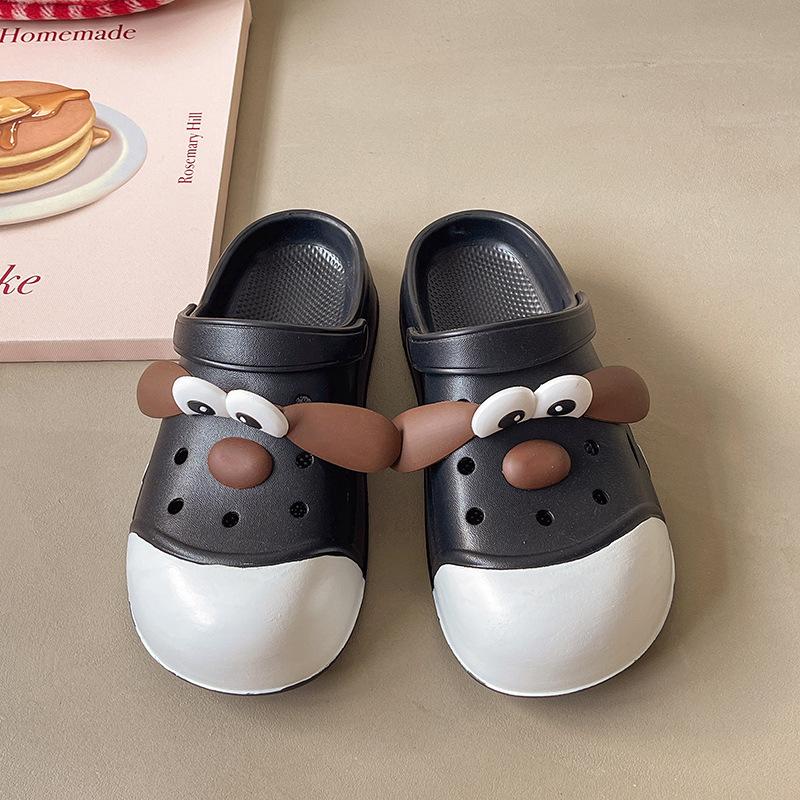 

Туфли-дырки женские новые сандалии для пар с рисунком счастливого щенка модные тапочки на мягкой подошве 40-41