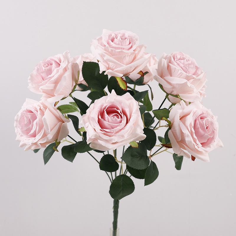 Ornament living room dining table floral silk flowers, decorative imitation rose bouquet