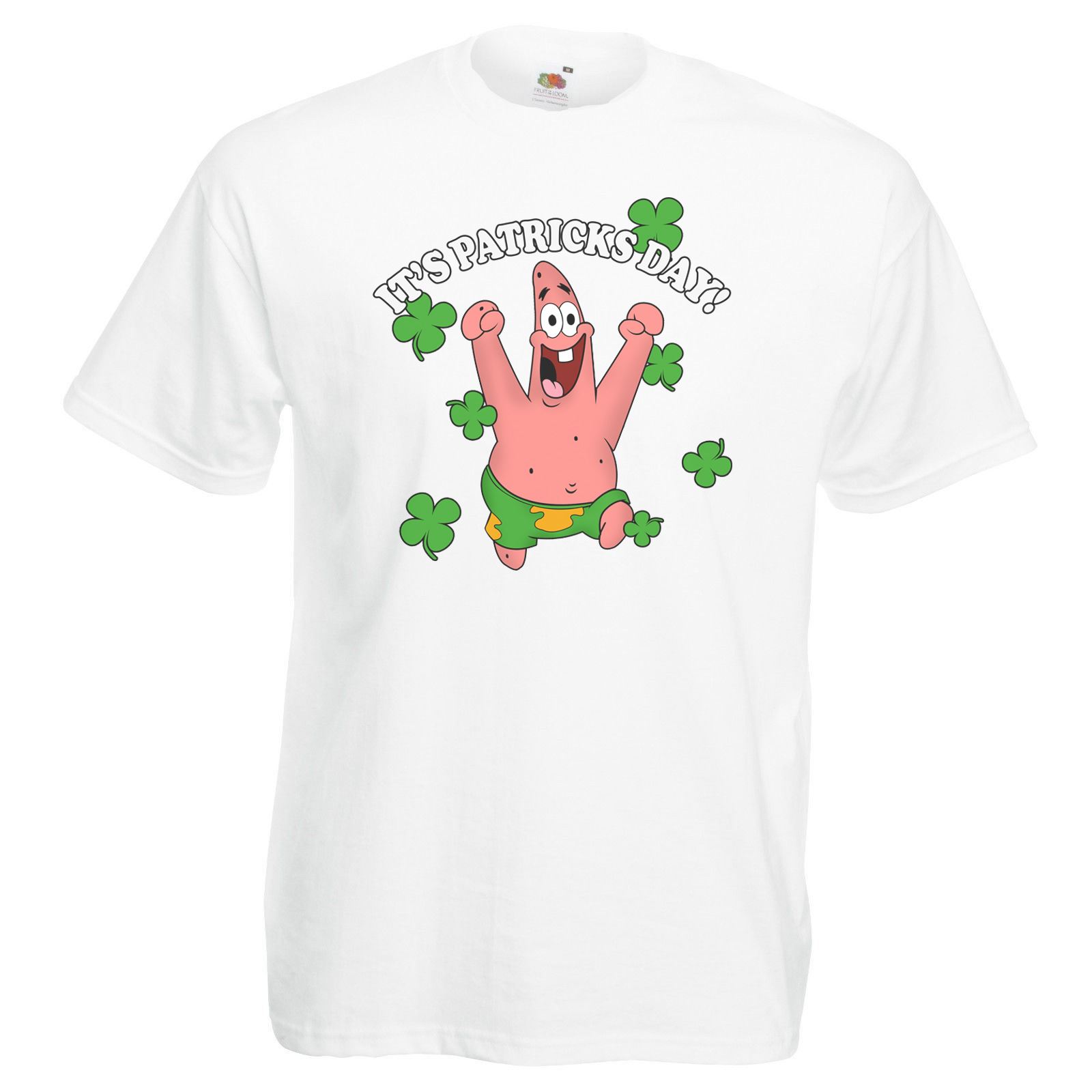 Adults Patricks Day Four Leaf Clover Tv Show Spoof Unisex White TShirt S