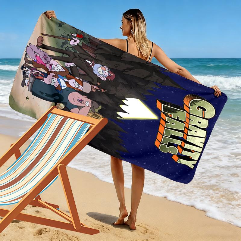 Gravity Falls 2D Flat Print Beach Towel, Large Soft Quick Dry Towel for Beach Camping Swimming.NSTJ0928633