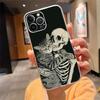 Phone Case Carcasa Funda For iPhone 17 Pro Max Air 16 15 14 13 Pro Max 15 16 Pro 15Plus 16E Skeleton Art Case