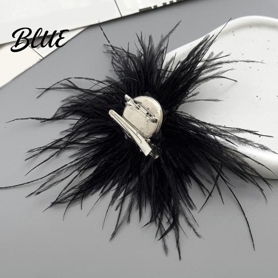 Accessoire Broche de Mariage Épingle pour Femme avec Design Plumeux Léger