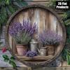 Lavendelgarten Lila Metall Wandkunst 20x20cm Heimdekoration Blechschild