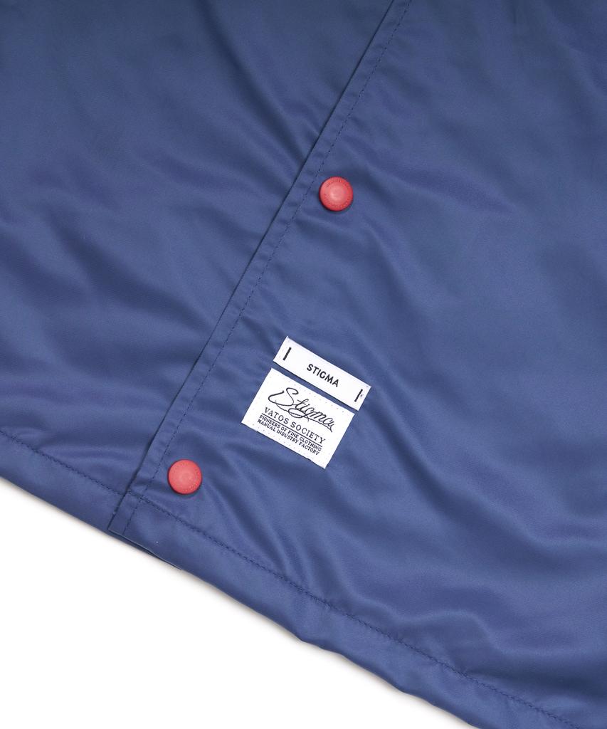 Stigma Old Letter Oversized Coach Jacket Blue