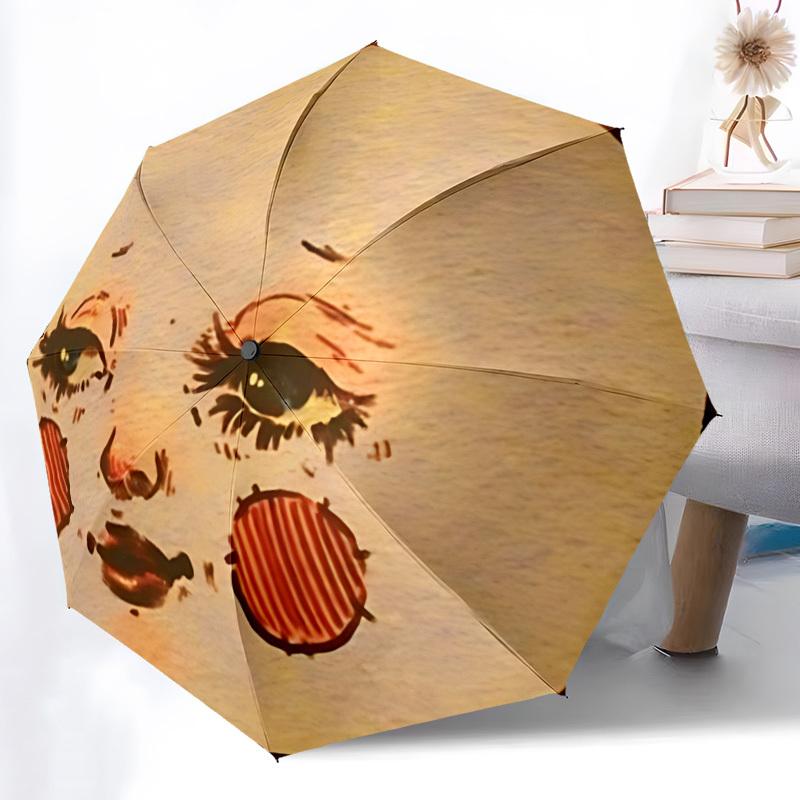 

1pc Face Print Automatic Umbrella | Portable Foldable 8-Rib Manual Open, Cute Birthday & Holiday Gift for Outdoor yy260107097