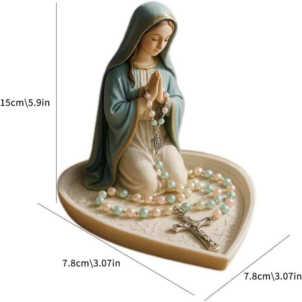 Resin Virgin Mary Rosary Holder Jesus Necklace Storage Holder Prayer Rosary Holder  Office