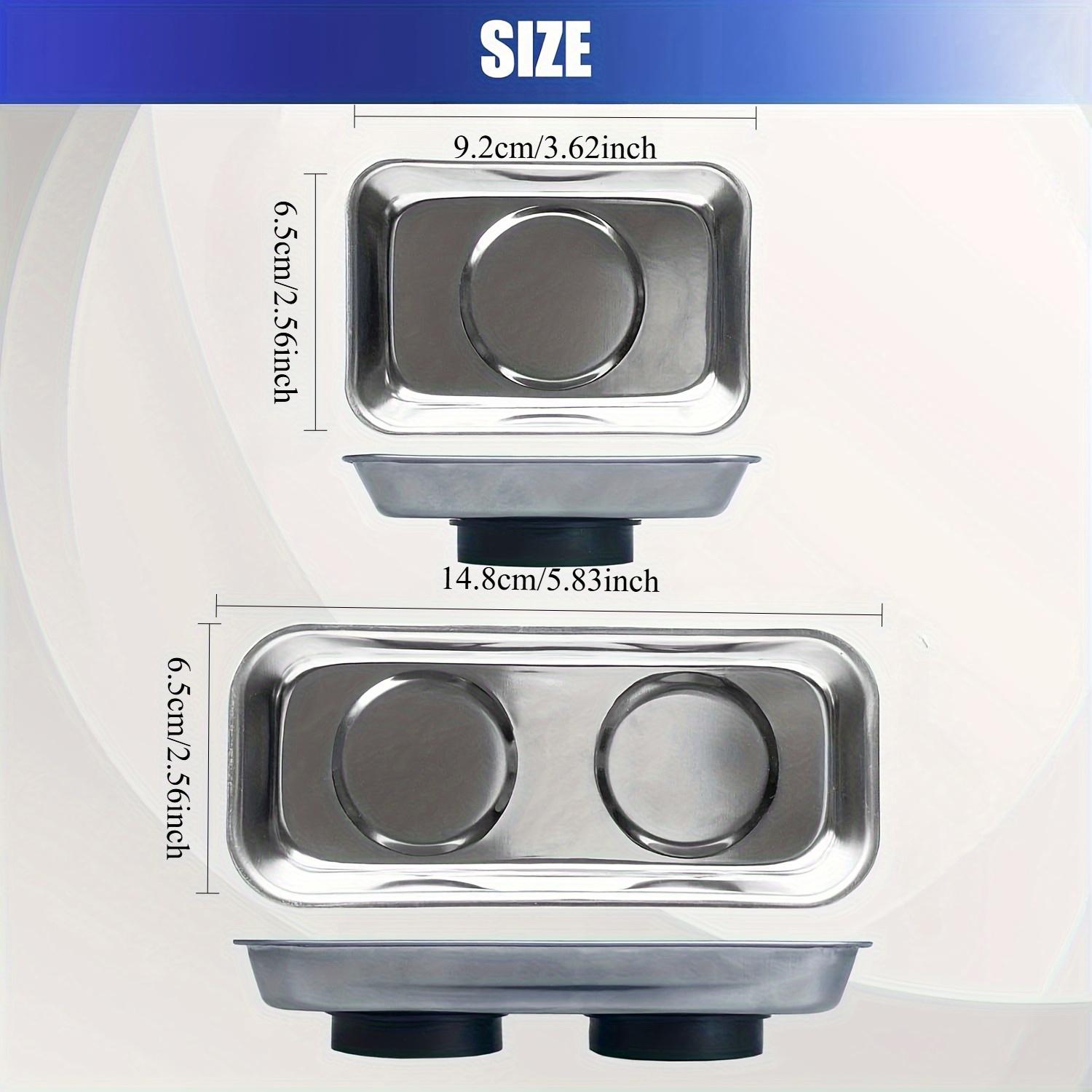 

1 шт. Тримач для магнітного підносу з нержавіючої сталі, з сильним магнітом, Металевий піднос для зберігання аксесуарів, для механіка, автомобіля big срібний