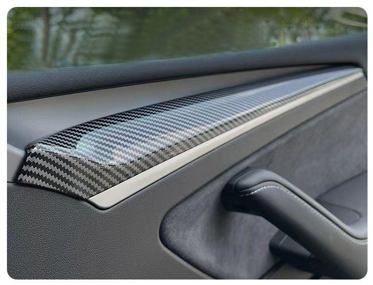 Carbon Fiber Decor Strips for Tesla Model 3/Y Dashboard & Console Protection