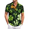 Men's Casual Short-sleeved Shirt Slim Fit Stylish Men's St. Patrick Print