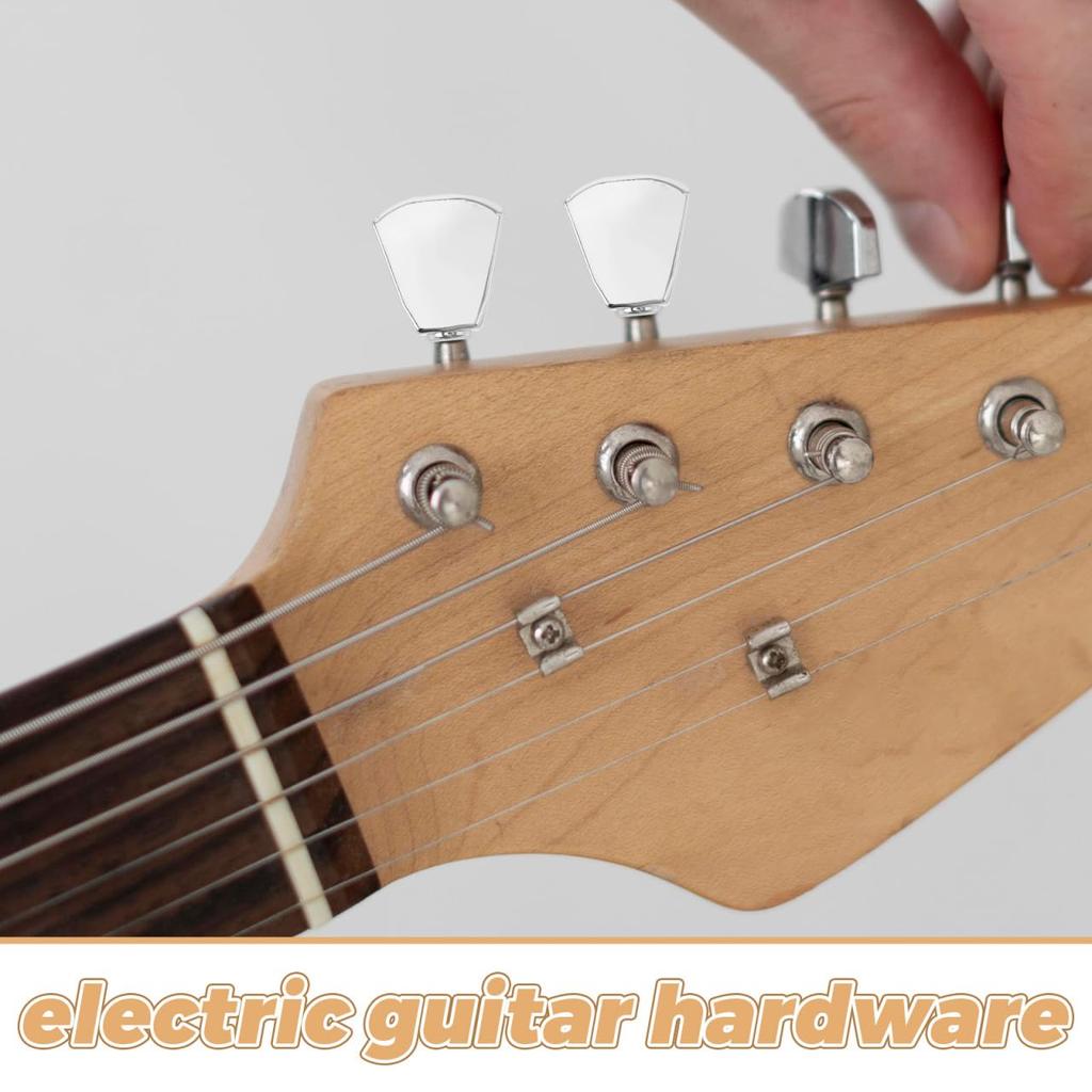 ERINGOGO Metal Guitar Set of for Electric and Folk Durable Replacement Silver Knobs, 6, Guitars, Parts,