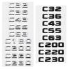 3D Bil Bakbokstav Dekaler Merke for Mercedes Benz C-klasse C32 C36 C43 C55 C63 C180 C200 C220 C230 Auto Bakre Bagasjeromsemblem