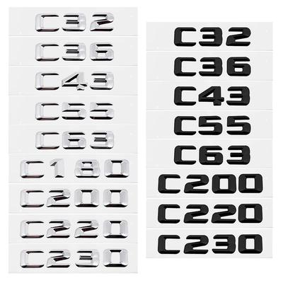 Pegatinas de Letras para Cola de Coche 3D Insignia para Mercedes Benz Clase C C32 C36 C43 C55 C63 C180 C200 C220 C230 Emblema Trasero de Maletero de Coche