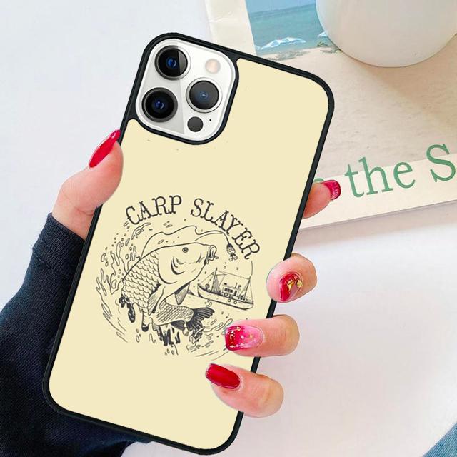 Karpfenfischen Zitate coque Handyhülle für iPhone 17 Air 16 Coque 15 14 12 13 PLUS 11 PRO MAX Cover Funda