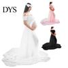 Pregnant Women Dress Solid Color Front Slit Leisure Wear Off Shoulder Floor-Length Princess Photo Props