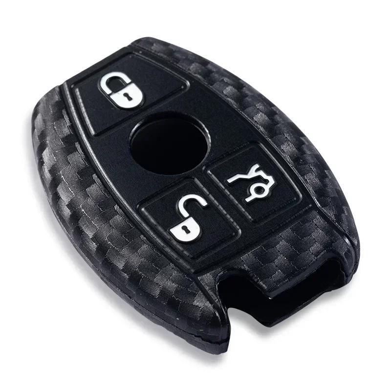 3 Buttons Silicone Car Key Case For Mercedes Benz CLS CLA GL R SLK AMG A B C S Class Procted