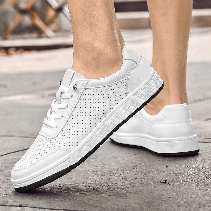 Fashion Fashion Brand Men's Sports Leisure Shoes Summer Breathable Men's Genuine Leather Shoes Office Business Formal Shoes Thick Sole