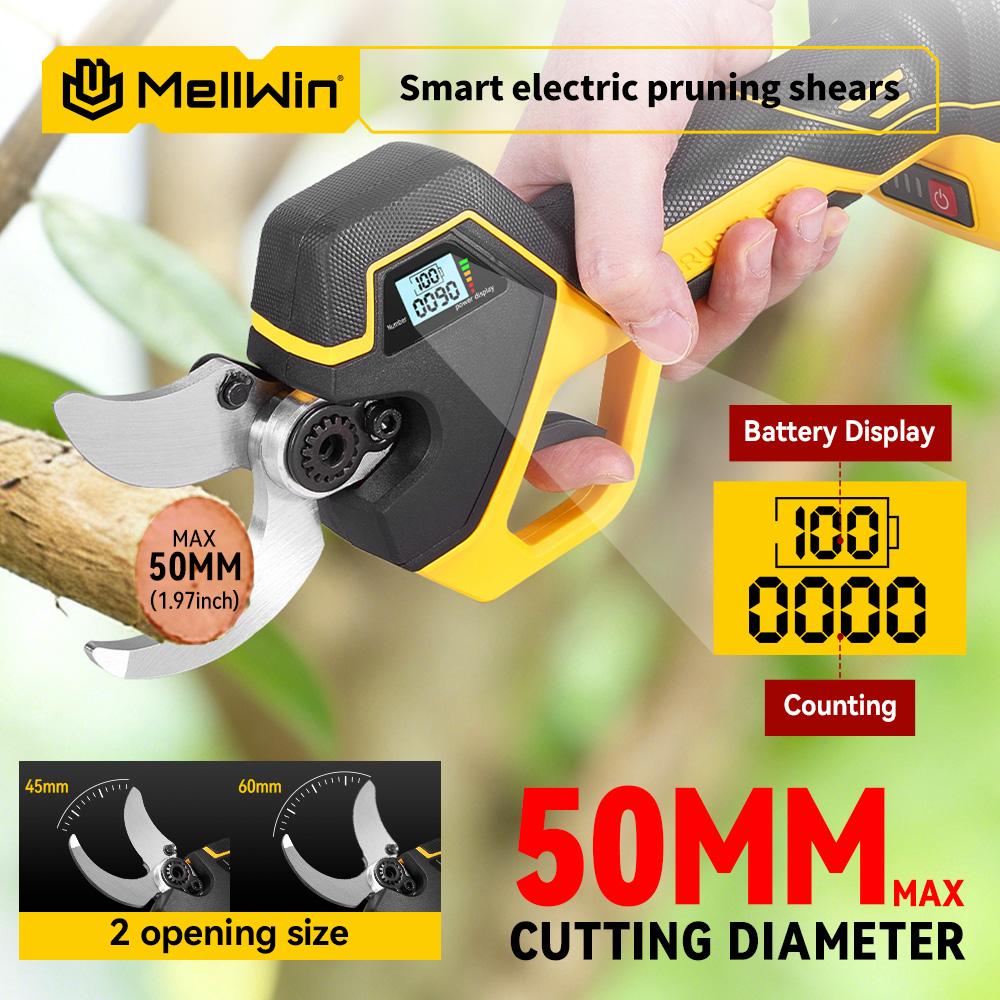 MELLWIN 2IN1 Brushless Electric Pole Pruner Shear With 180CM Telescoping Pole Garden Pruner Shear Tool For Makita 18VBattery Pin