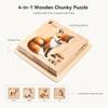 Wooden Animal Theme Block Puzzle Toy Matching Wooden Rotating Jigsaw  Party Favor Gift
