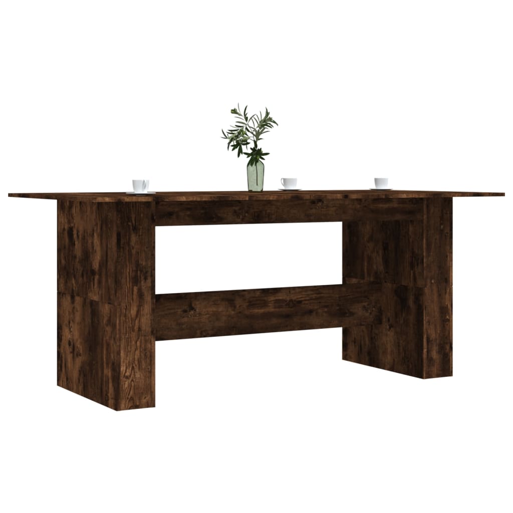 Dining Table Smoked Oak Effect 180 x 90 x 76 cm Wood Based Material