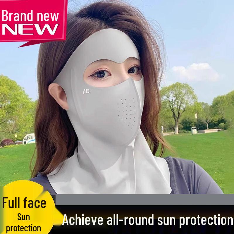 Women’s Anti-UV Breathable Ice Silk Face Mask - Sunshade and Eye Corner Protector 3D Hat