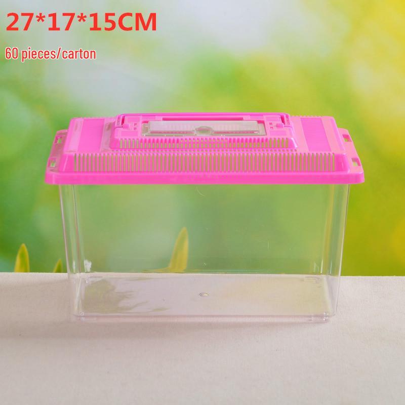 Transparent Multi-Size Handheld Pet Breeding Box and Tank for Turtles, Goldfish, and Hamsters