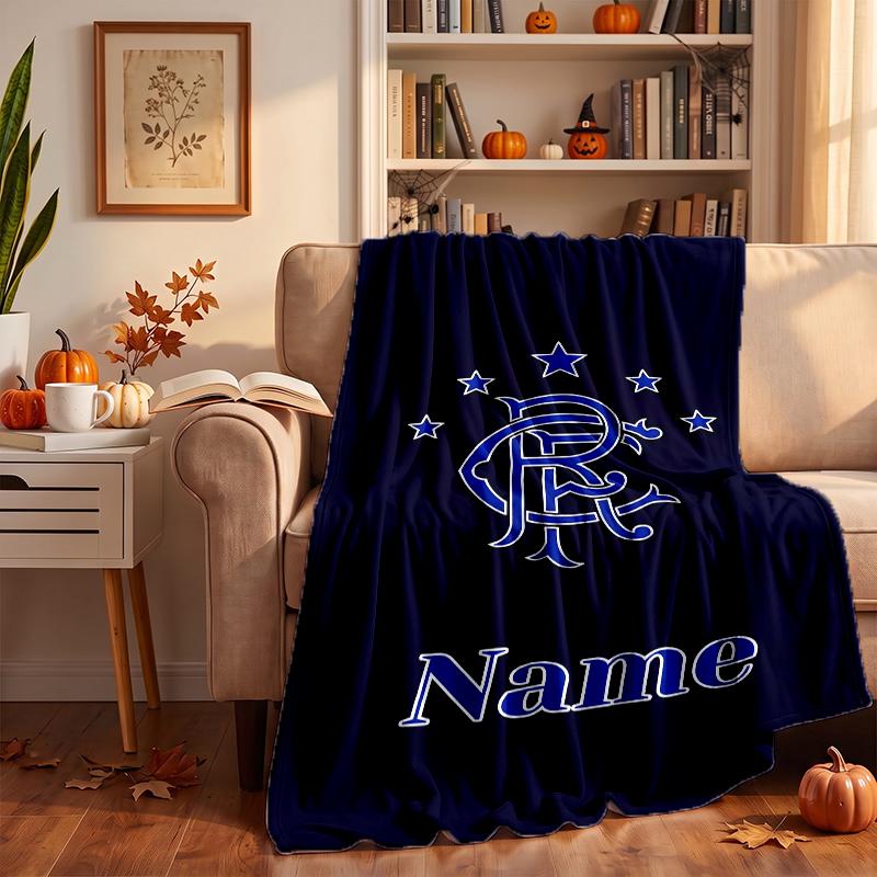 Rangers Fc Custom Flannel Blankets Soft Warm Cozy Throws for Home Decor Holiday Gifts