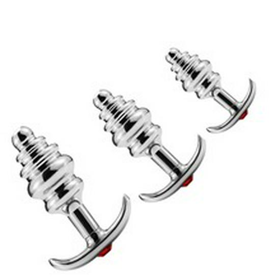 Large Metal and Silicone Anal/Vaginal Dilator - Adult Toy